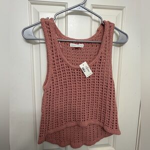 Aeropostale Women's Dusty Rose Crocheted Tank Top